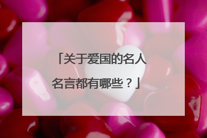 关于爱国的名人名言都有哪些?