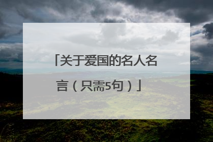 关于爱国的名人名言（只需5句）