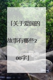 关于爱国的故事有哪些200字