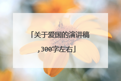 关于爱国的演讲稿,300字左右