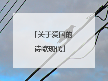 关于爱国的诗歌现代