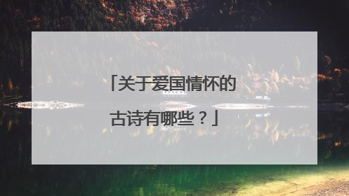 关于爱国情怀的古诗有哪些？