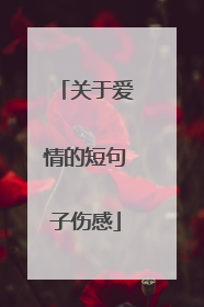 关于爱情的短句子伤感