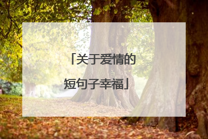 关于爱情的短句子幸福