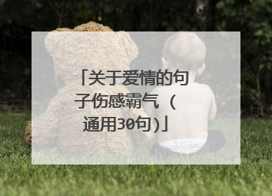 关于爱情的句子伤感霸气 (通用30句)