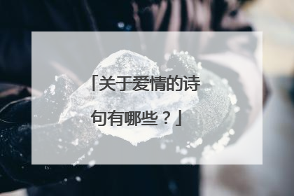 关于爱情的诗句有哪些？