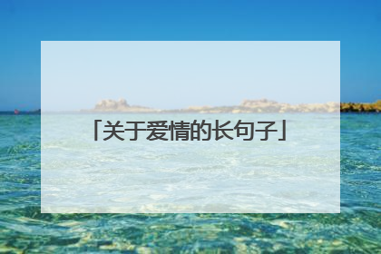 关于爱情的长句子