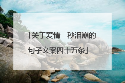 关于爱情一秒泪崩的句子文案四十五条