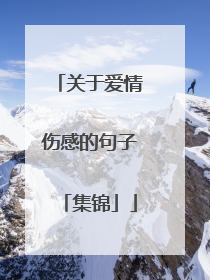 关于爱情伤感的句子「集锦」