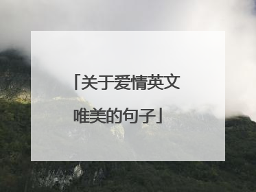 关于爱情英文唯美的句子