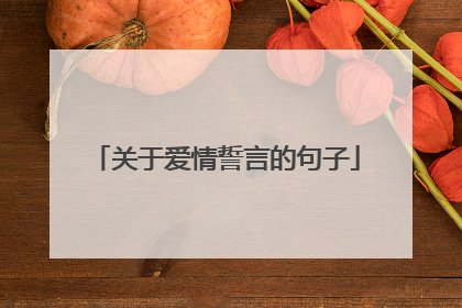 关于爱情誓言的句子