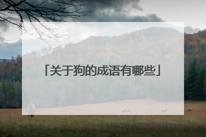 关于狗的成语有哪些