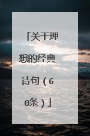 关于理想的经典诗句（60条）