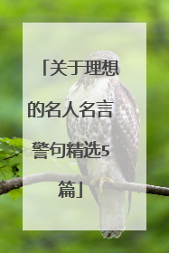 关于理想的名人名言警句精选5篇
