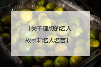 关于理想的名人故事和名人名言