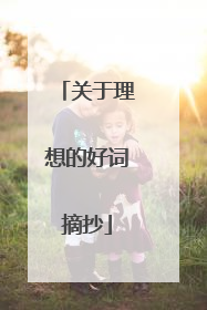 关于理想的好词摘抄