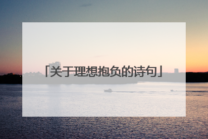 关于理想抱负的诗句