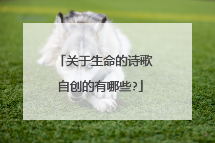 关于生命的诗歌自创的有哪些?
