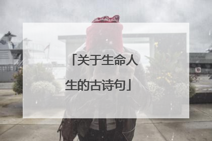 关于生命人生的古诗句