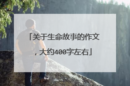 关于生命故事的作文,大约400字左右