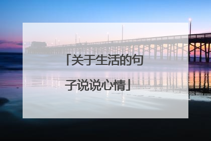 关于生活的句子说说心情