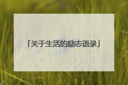 关于生活的励志语录