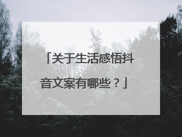 关于生活感悟抖音文案有哪些？