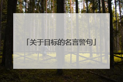 关于目标的名言警句