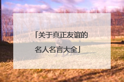 关于真正友谊的名人名言大全