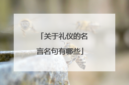 关于礼仪的名言名句有哪些