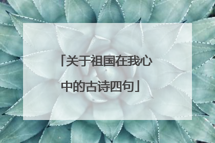 关于祖国在我心中的古诗四句