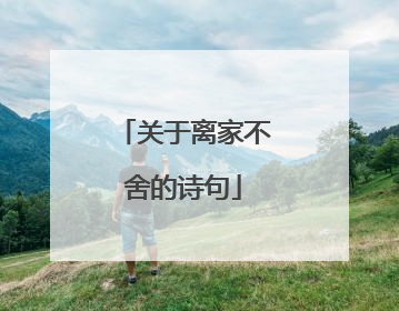 关于离家不舍的诗句