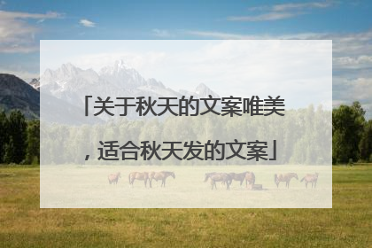 关于秋天的文案唯美,适合秋天发的文案