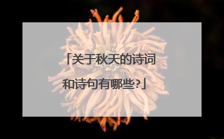 关于秋天的诗词和诗句有哪些?