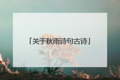 关于秋雨诗句古诗