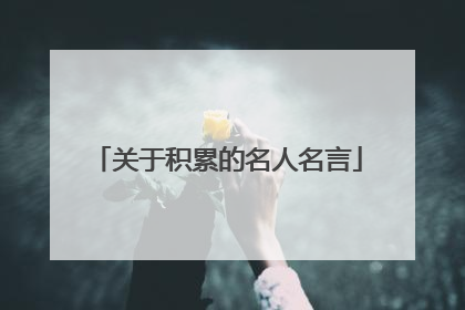 关于积累的名人名言
