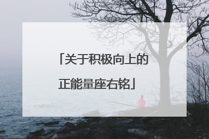关于积极向上的正能量座右铭