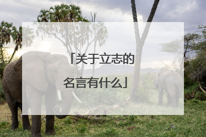 关于立志的名言有什么