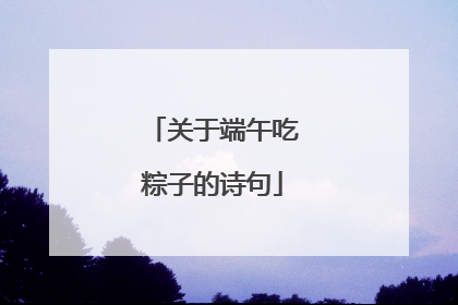 关于端午吃粽子的诗句