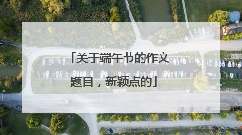 关于端午节的作文题目,新颖点的