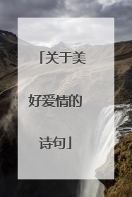 关于美好爱情的诗句
