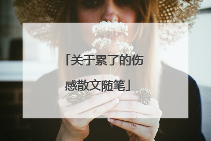 关于累了的伤感散文随笔