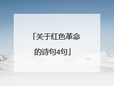 关于红色革命的诗句4句