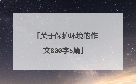 关于保护环境的作文800字5篇