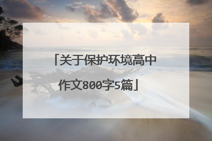 关于保护环境高中作文800字5篇