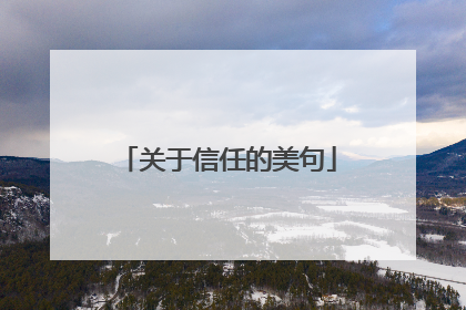 关于信任的美句