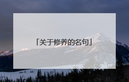 关于修养的名句