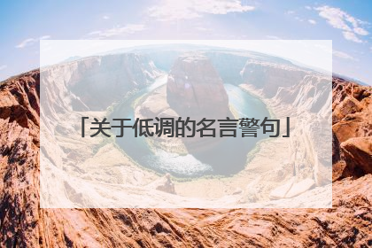 关于低调的名言警句