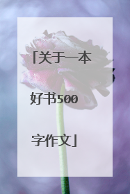 关于一本好书500字作文