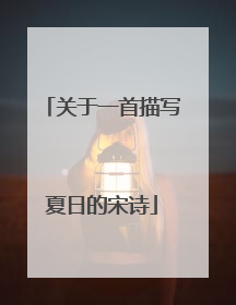 关于一首描写夏日的宋诗